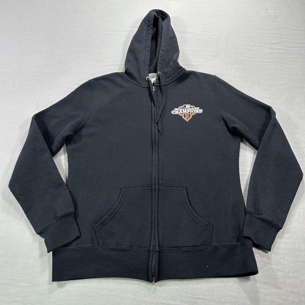 SF San Francisco Giants Hoodie Womens Medium Black 2012 World Series Champions‎
